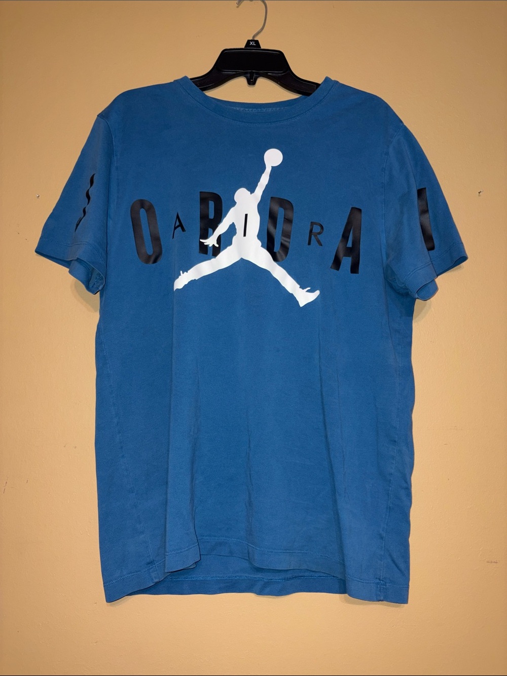 Air Jordan Men's Jumpman T Shirt Large Blue Tee With Black Lettering